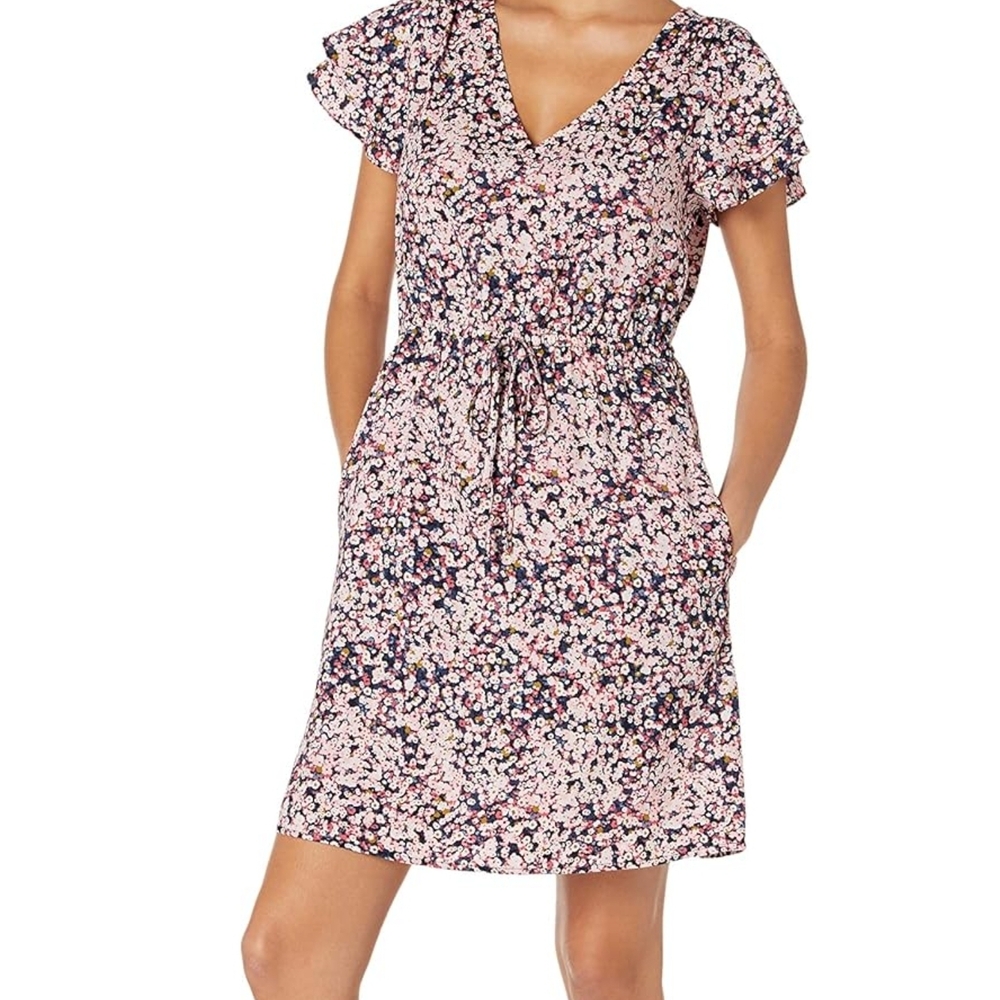 Goodthreads Floral Print Dress - Pink and Blue